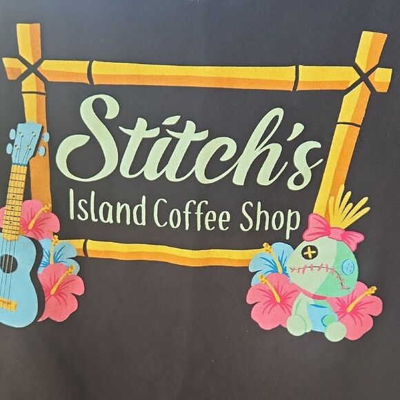 Black Womens Medium Shirt with Colorful Graphic Disney Stitch - Picture 5 of 5